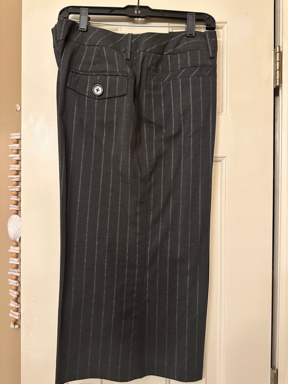 Larry Levine Black Pinstripe Cropped Pants